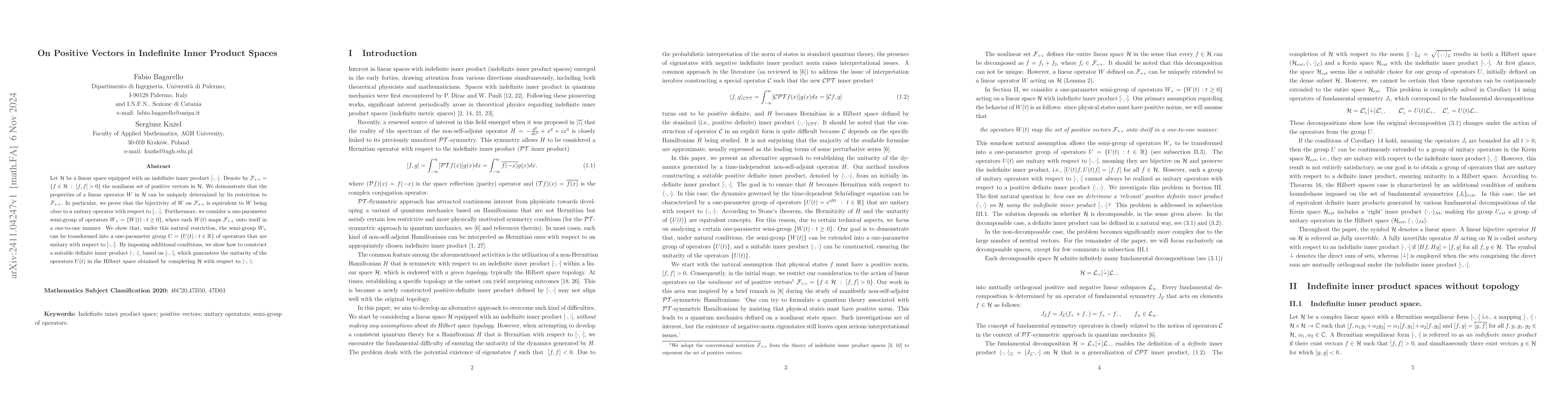 Thumbnail for On Positive Vectors in Indefinite Inner Product Spaces