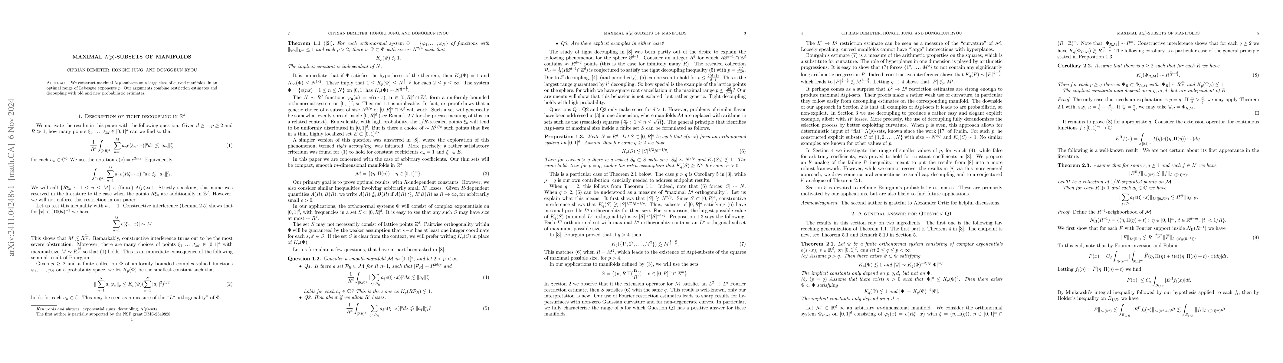 Thumbnail for Maximal $Λ(p)$-subsets of manifolds