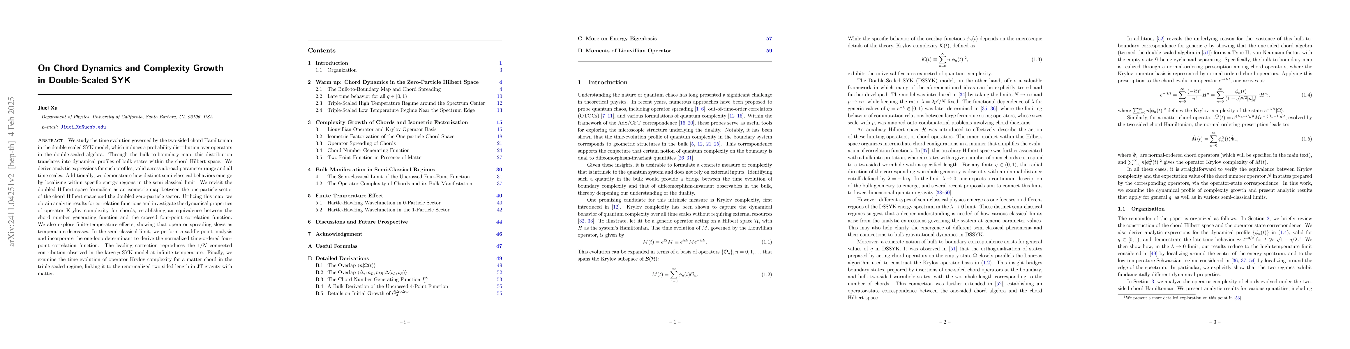 Thumbnail for On Chord Dynamics and Complexity Growth in Double-Scaled SYK