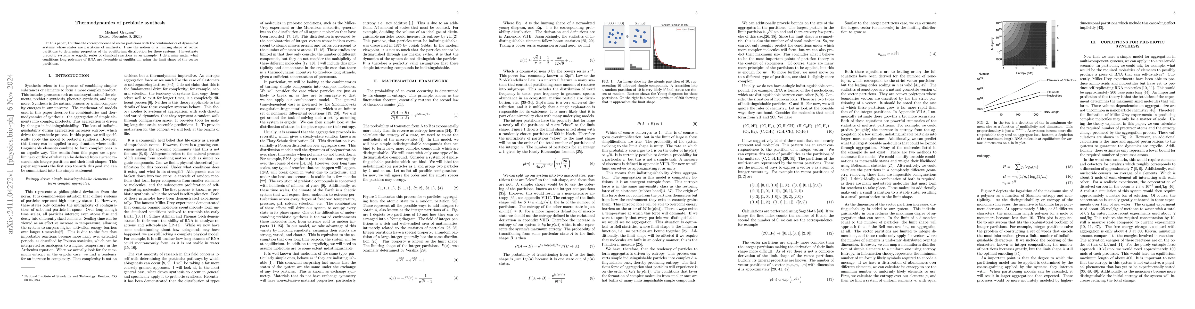 Thumbnail for Thermodynamics of prebiotic synthesis