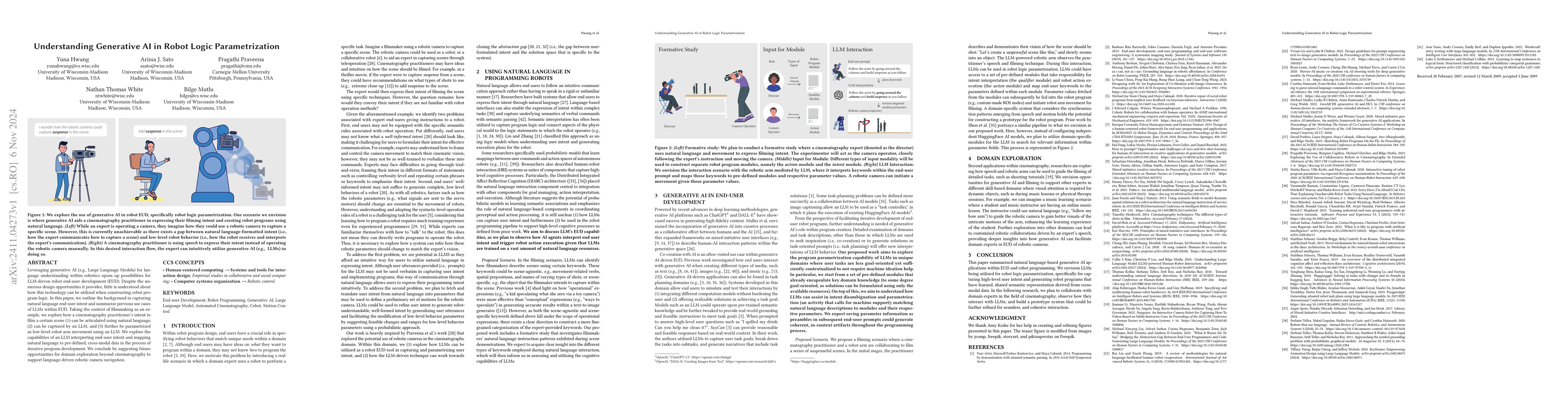 Thumbnail for Understanding Generative AI in Robot Logic Parametrization