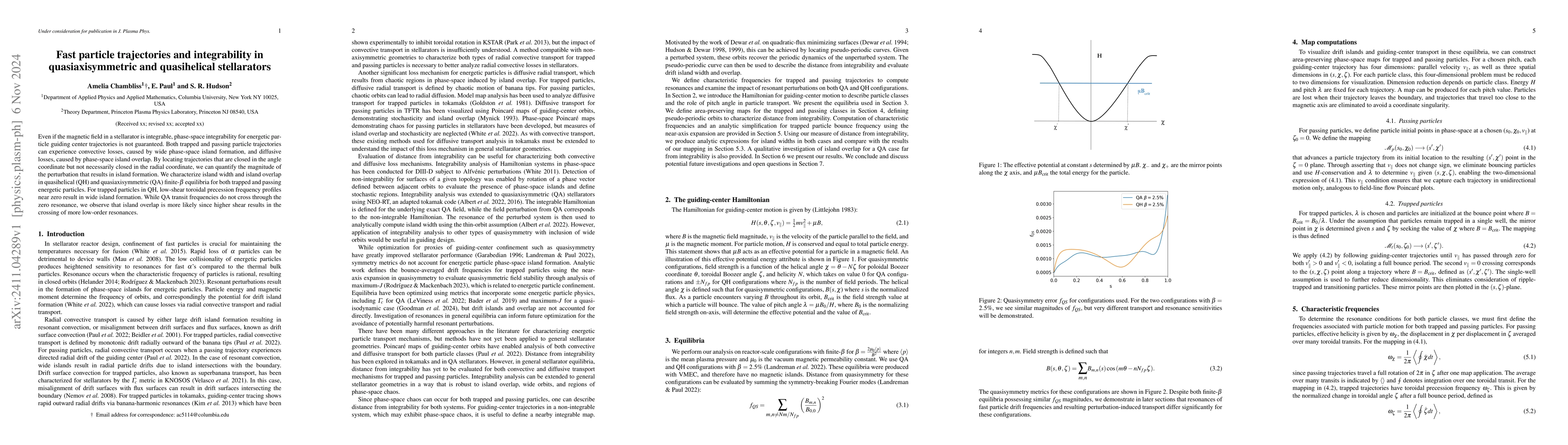 Thumbnail for Fast particle trajectories and integrability in quasiaxisymmetric and
  quasihelical stellarators