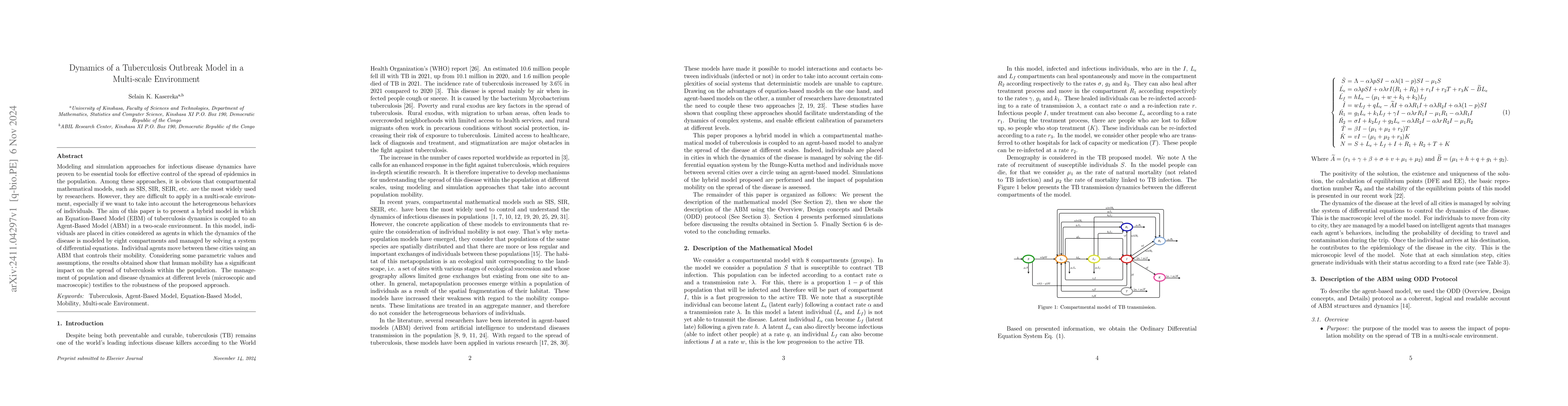 Thumbnail for Dynamics of a Tuberculosis Outbreak Model in a Multi-scale Environment