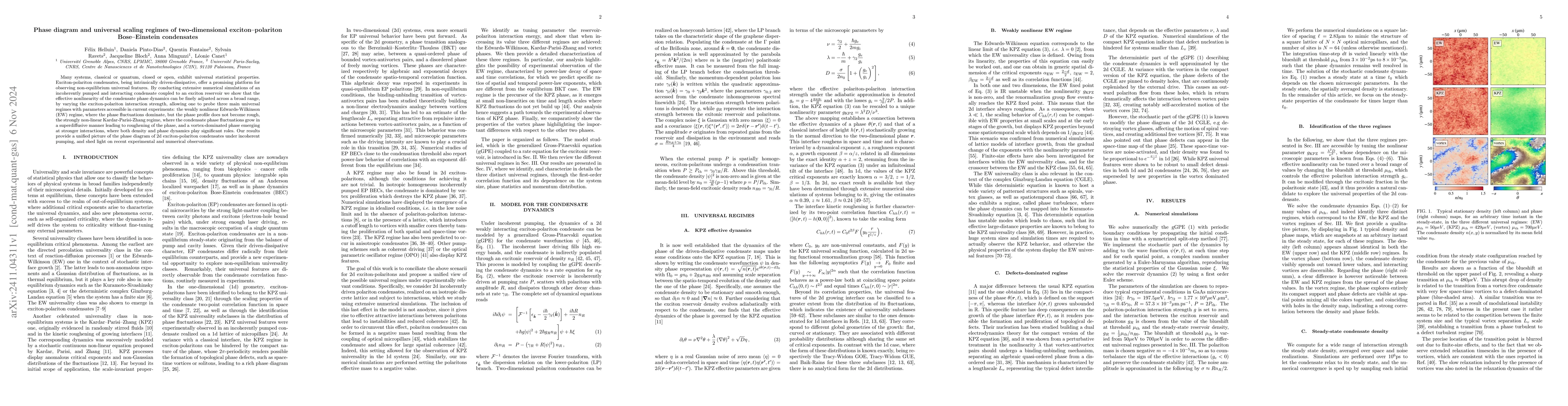 Thumbnail for Phase diagram and universal scaling regimes of two-dimensional
  exciton-polariton Bose-Einstein condensates