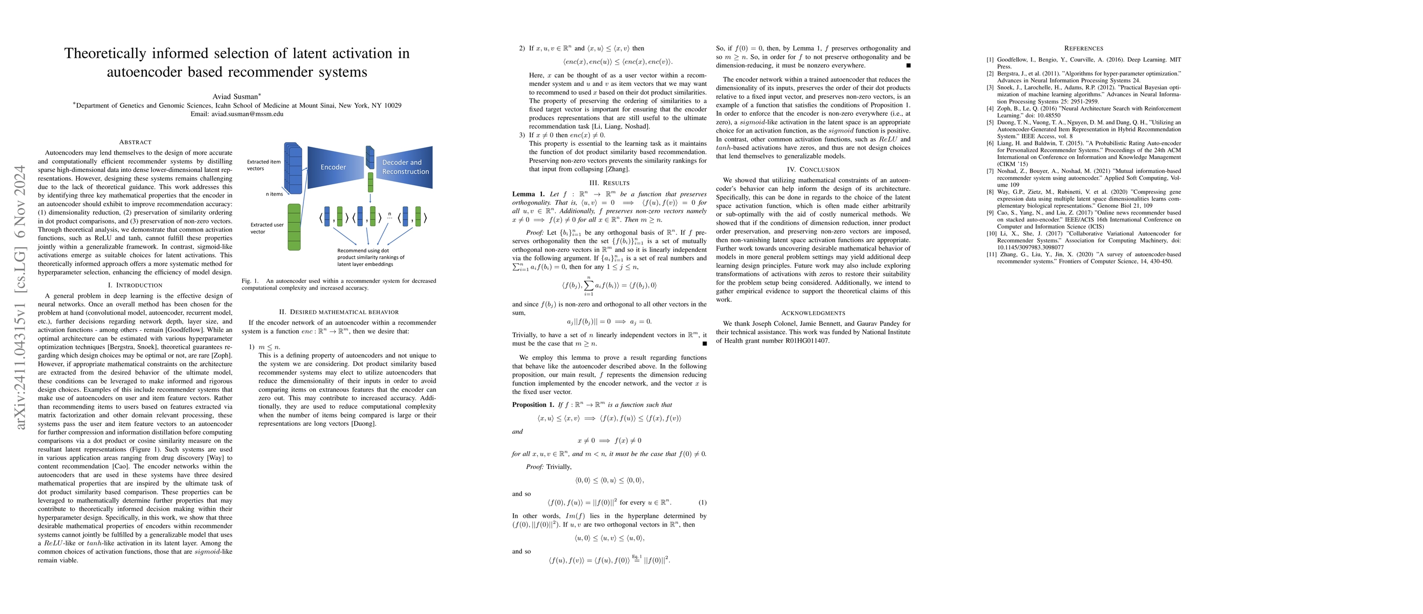 Thumbnail for Theoretically informed selection of latent activation in autoencoder
  based recommender systems