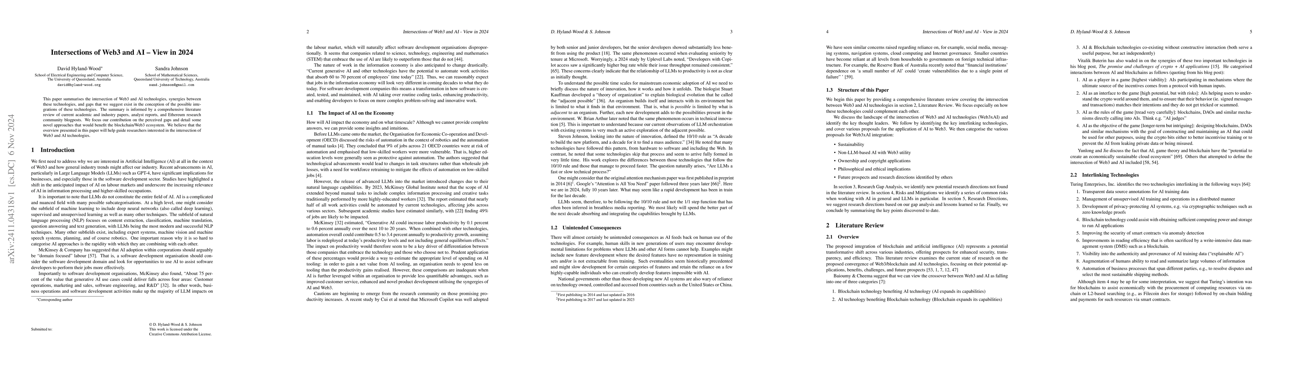 Thumbnail for Intersections of Web3 and AI -- View in 2024