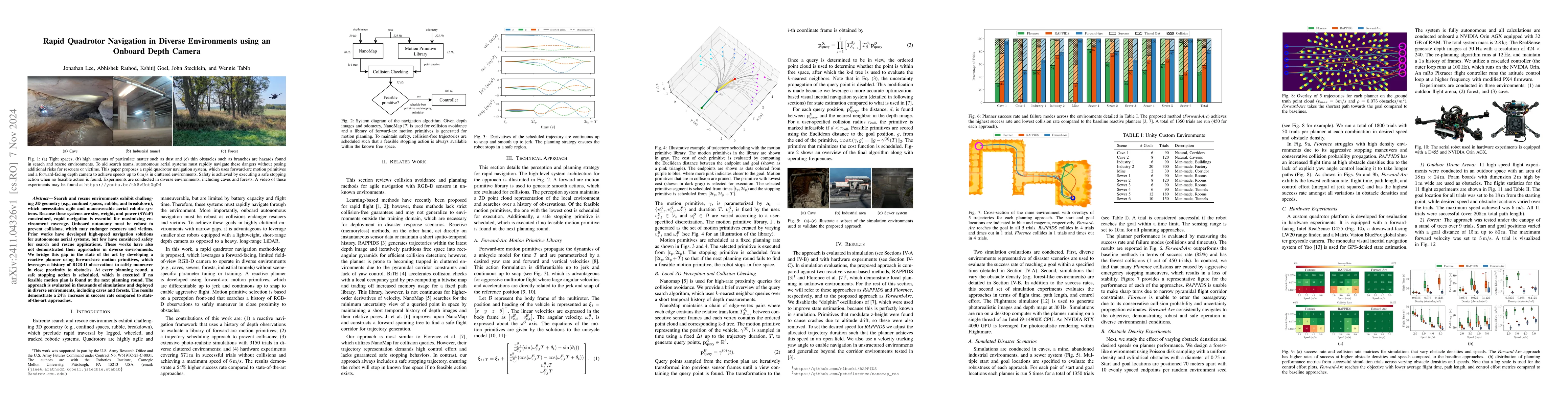 Thumbnail for Rapid Quadrotor Navigation in Diverse Environments using an Onboard
  Depth Camera