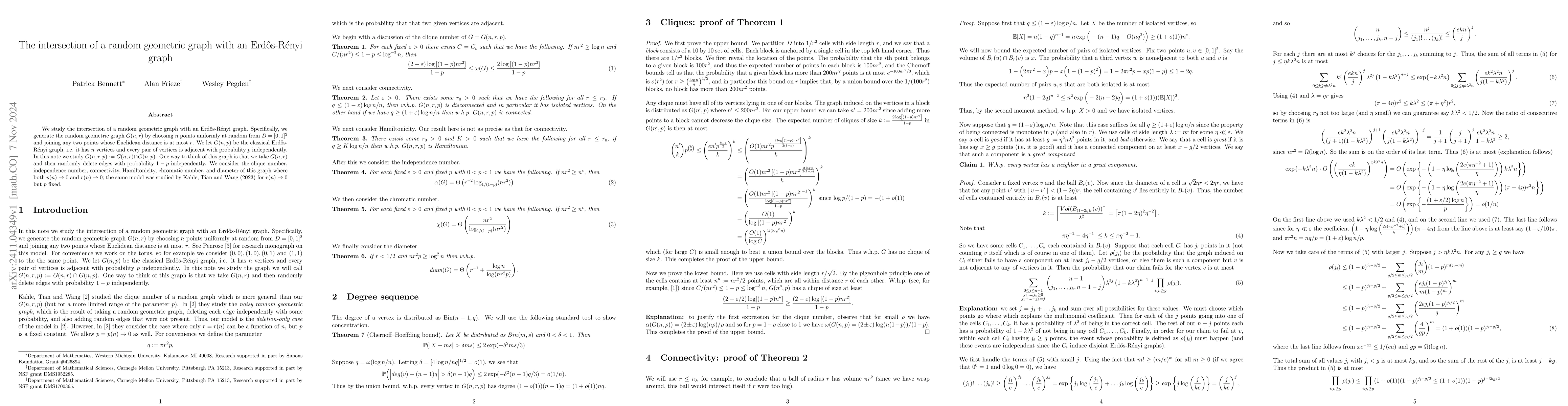 Thumbnail for The intersection of a random geometric graph with an Erdős-Rényi
  graph
