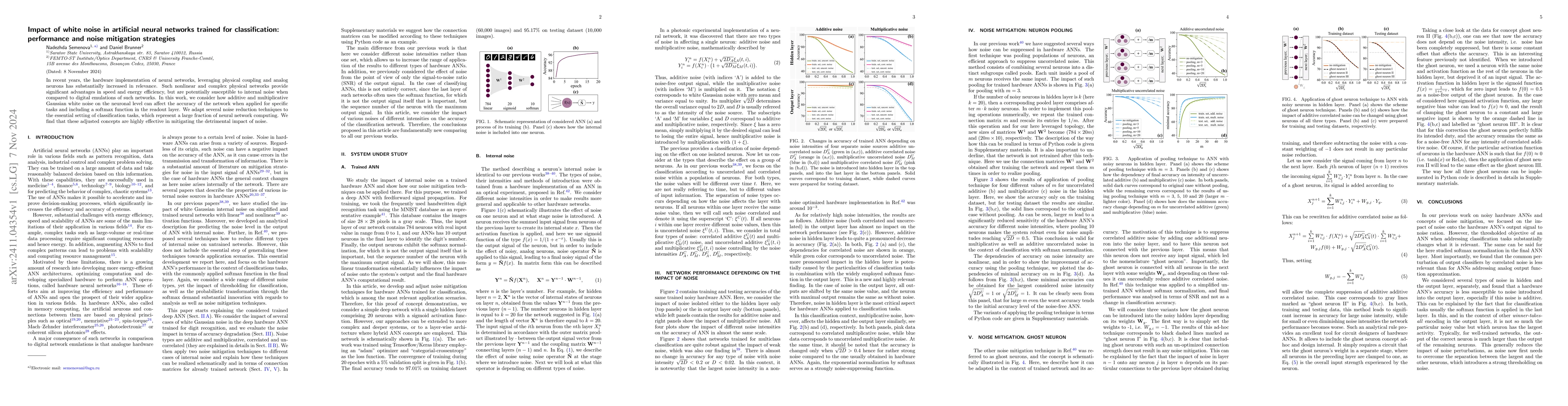 Thumbnail for Impact of white noise in artificial neural networks trained for
  classification: performance and noise mitigation strategies