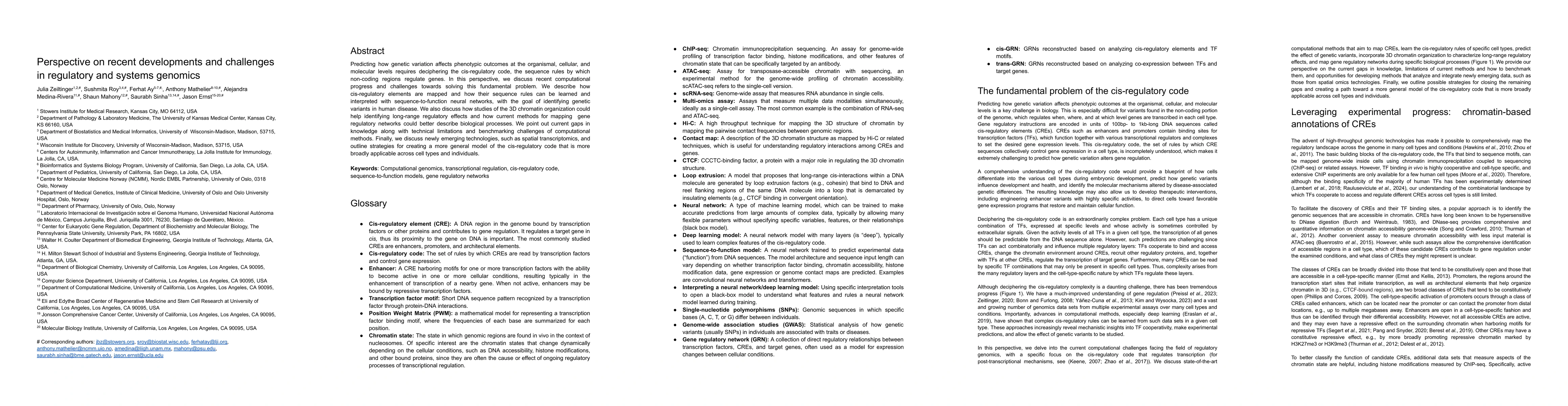 Thumbnail for Perspective on recent developments and challenges in regulatory and
  systems genomics