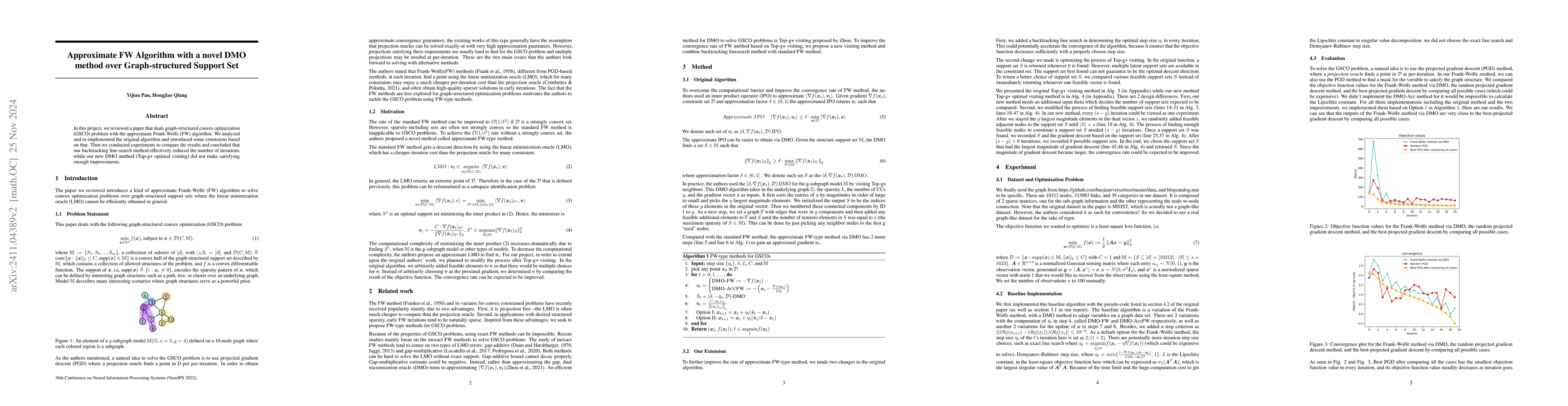 Thumbnail for Approximate Frank-Wolfe Algorithm over Graph-structured Support Set