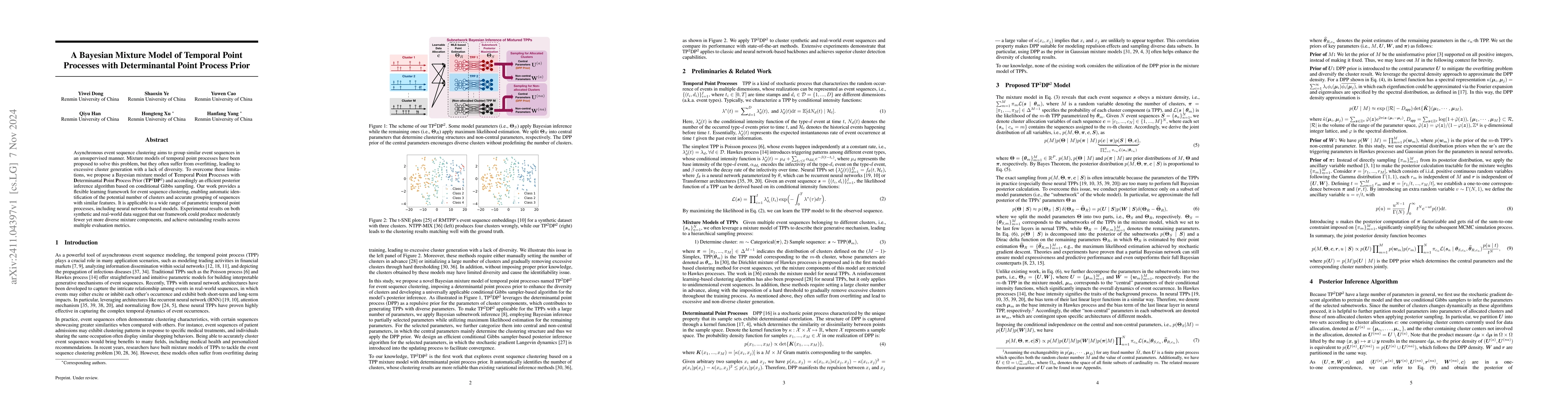 Thumbnail for A Bayesian Mixture Model of Temporal Point Processes with Determinantal
  Point Process Prior