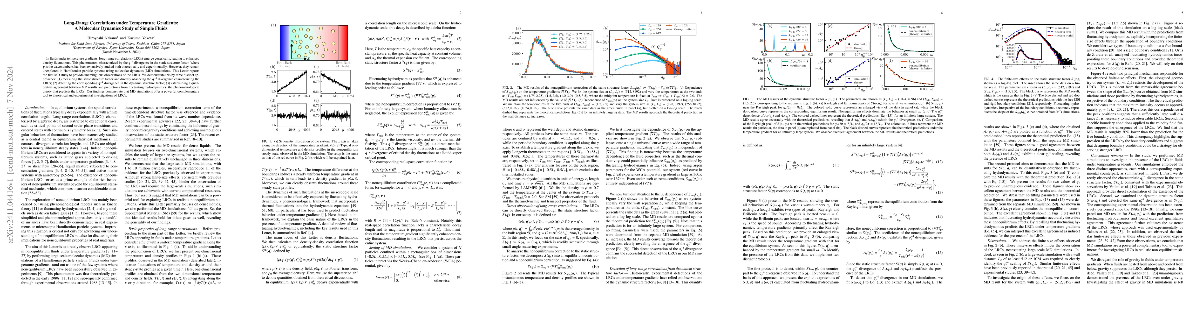 Thumbnail for Long-Range Correlations under Temperature Gradients: A Molecular
  Dynamics Study of Simple Fluids