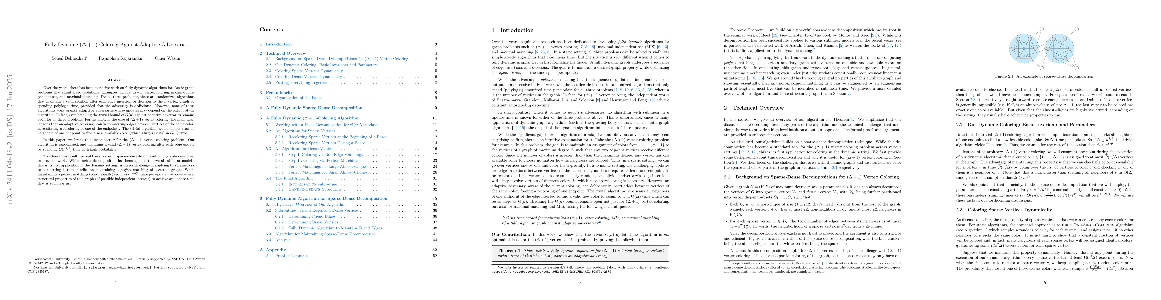 Thumbnail for Fully Dynamic (Δ+1) Coloring Against Adaptive Adversaries