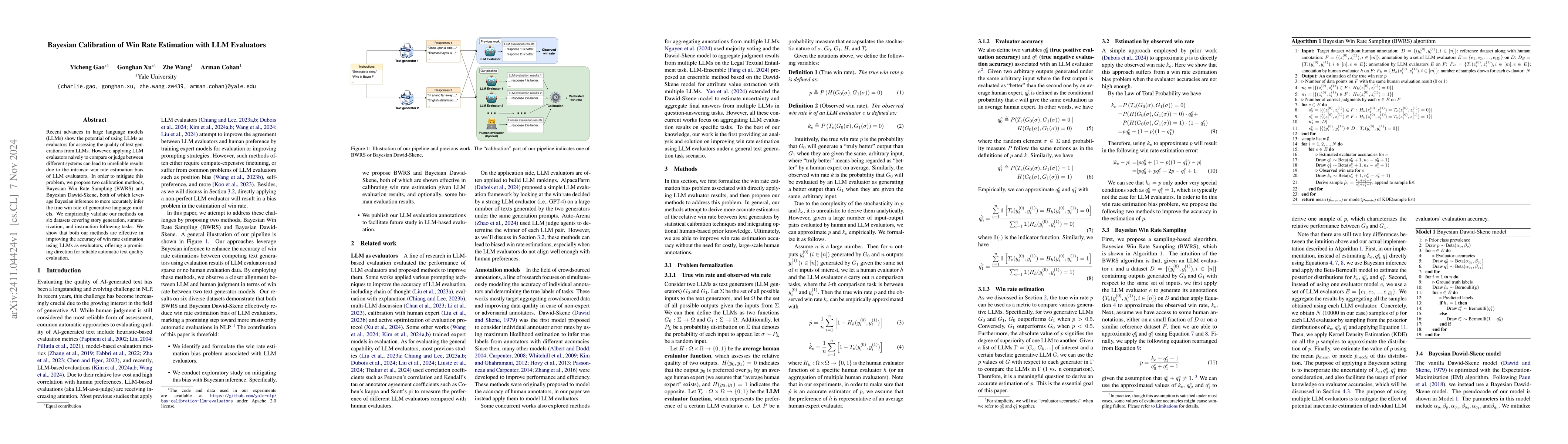 Thumbnail for Bayesian Calibration of Win Rate Estimation with LLM Evaluators