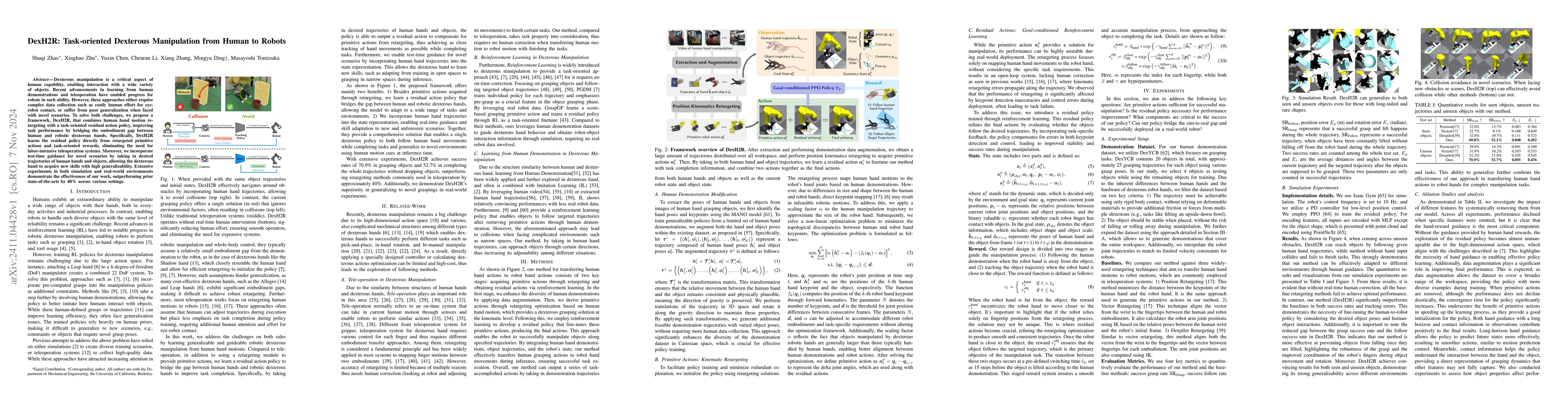 Thumbnail for DexH2R: Task-oriented Dexterous Manipulation from Human to Robots