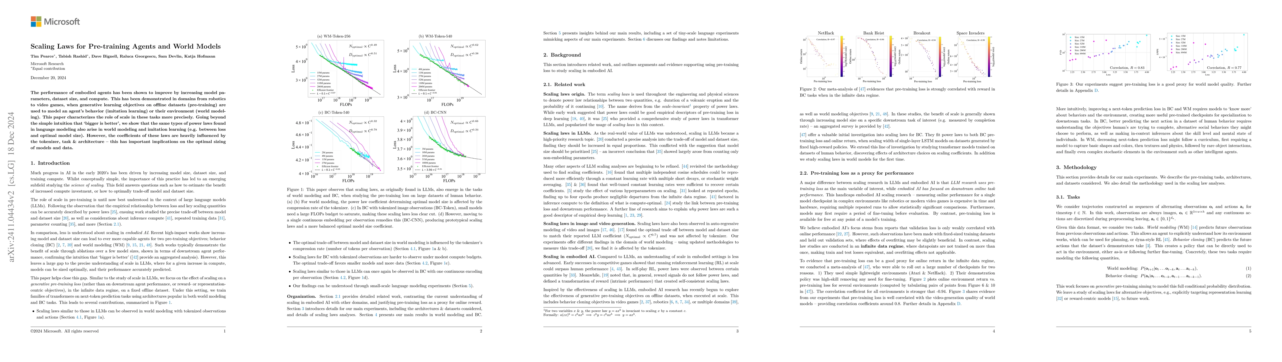 Thumbnail for Scaling Laws for Pre-training Agents and World Models