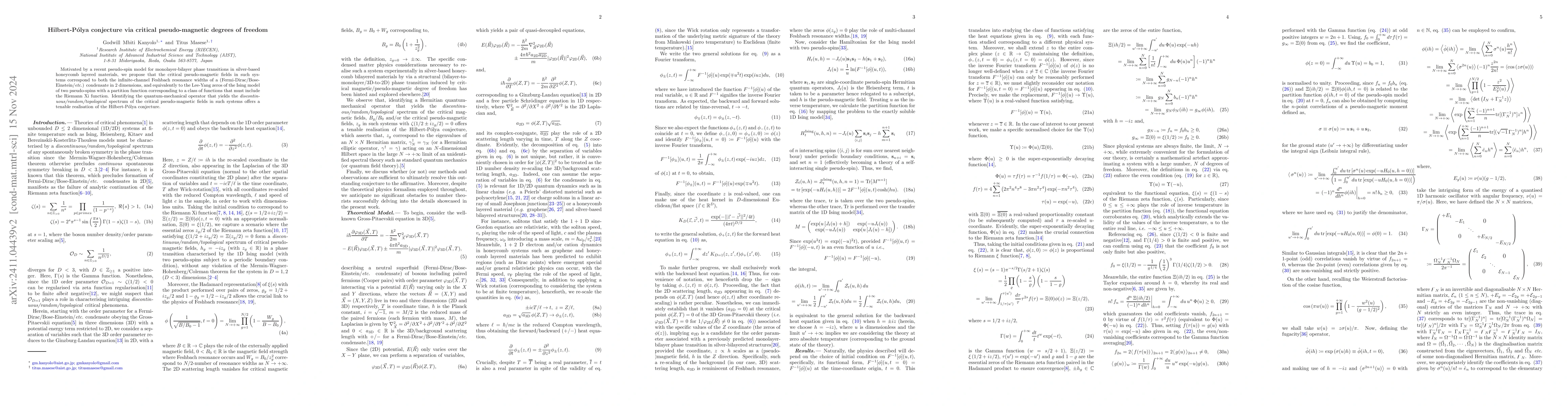 Thumbnail for Hilbert-Pólya conjecture via critical pseudo-magnetic degrees of
  freedom
