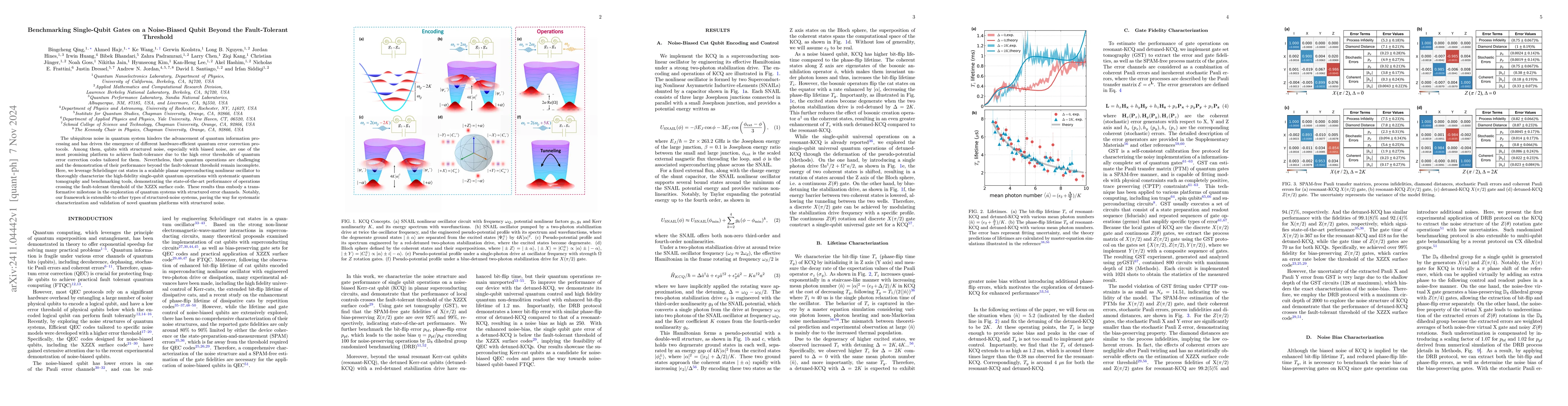 Thumbnail for Benchmarking Single-Qubit Gates on a Noise-Biased Qubit Beyond the
  Fault-Tolerant Threshold