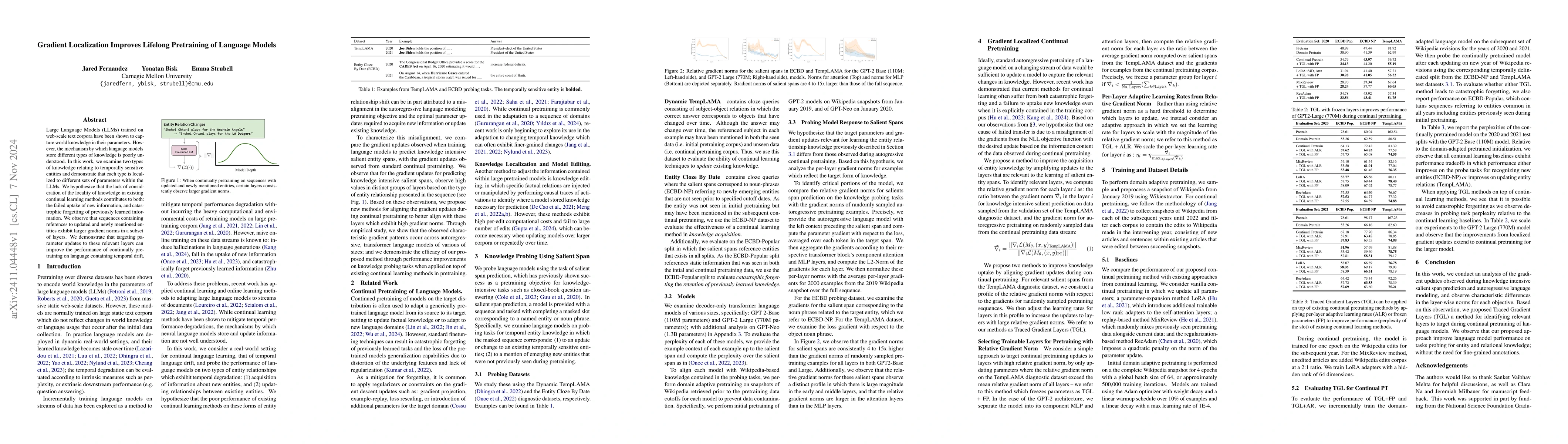 Thumbnail for Gradient Localization Improves Lifelong Pretraining of Language Models