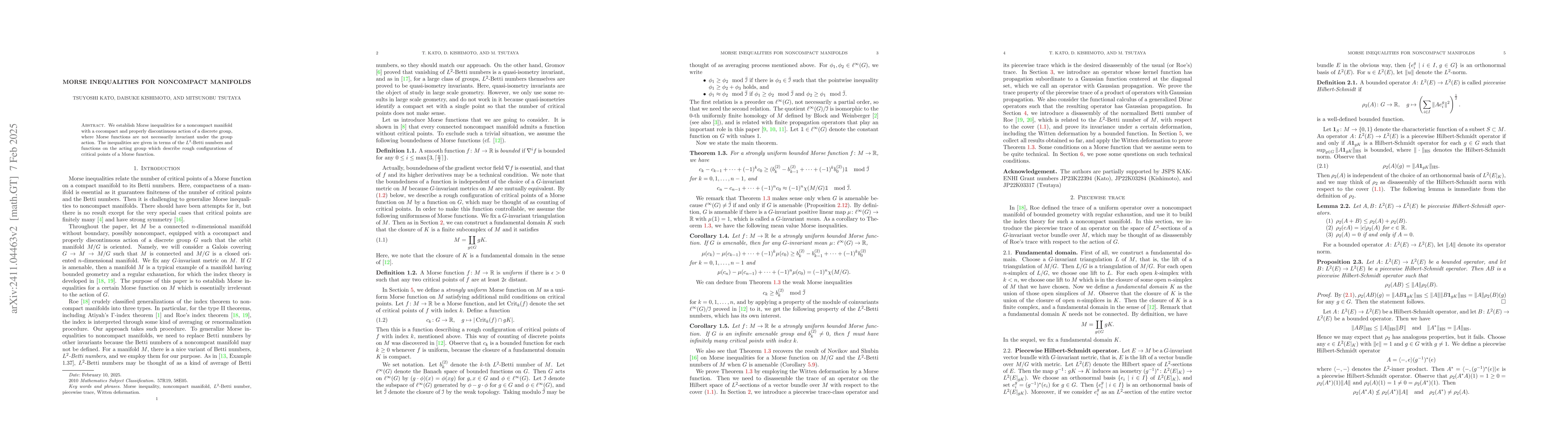 Thumbnail for Morse inequalities for noncompact manifolds