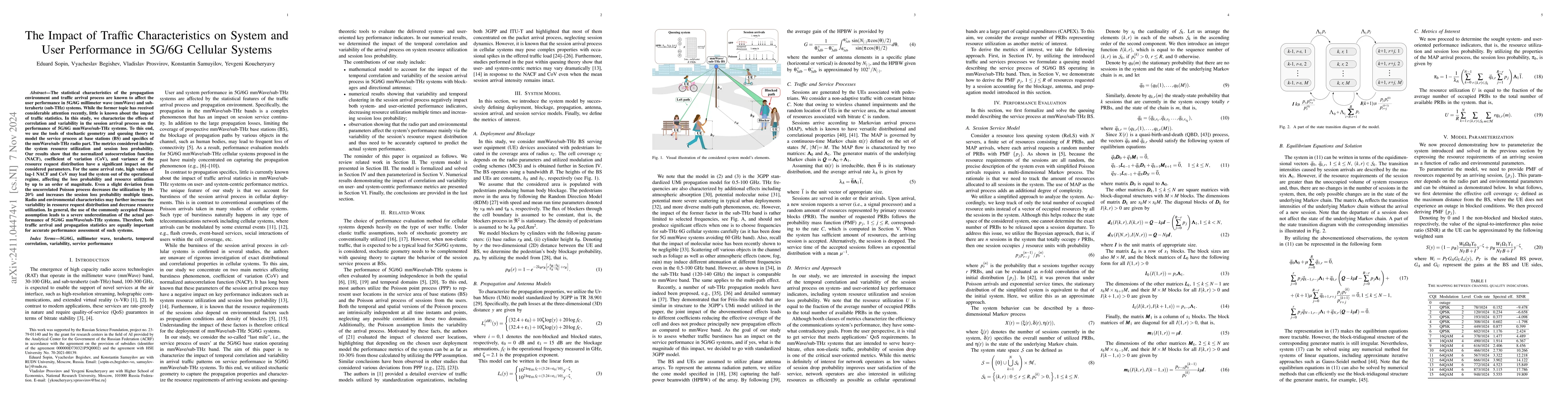 Thumbnail for The Impact of Traffic Characteristics on System and User Performance in
  5G/6G Cellular Systems