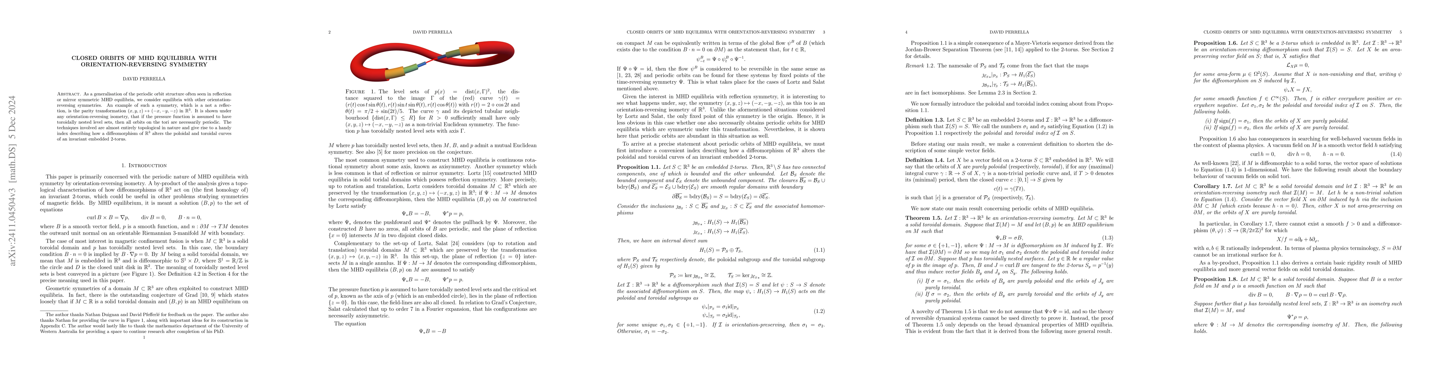Thumbnail for Closed orbits of MHD equilibria with orientation-reversing symmetry
