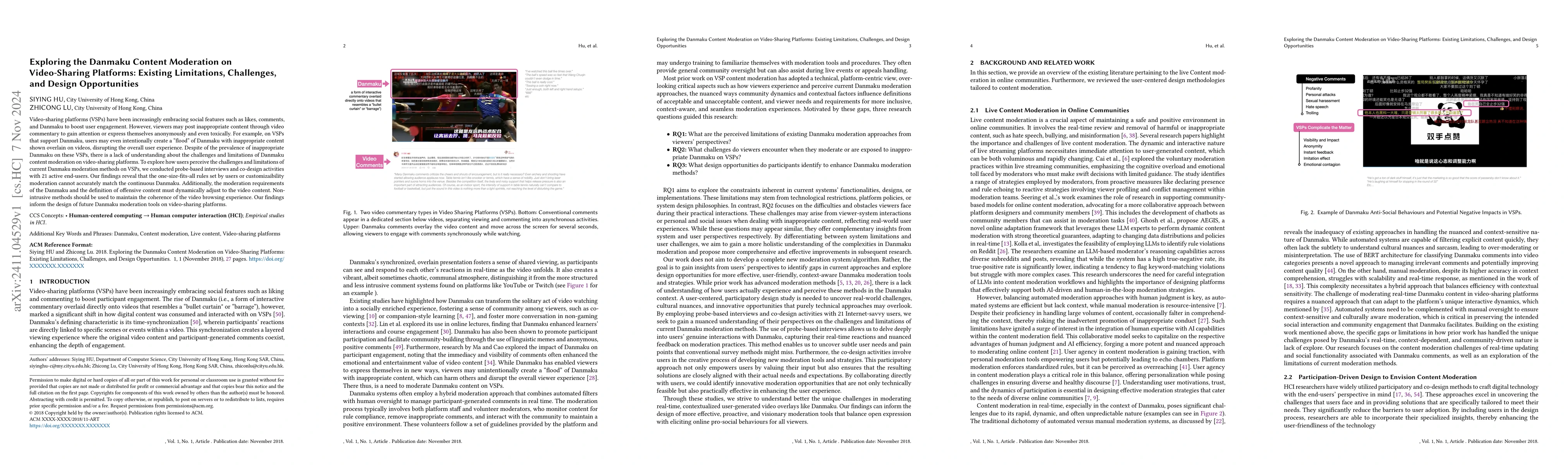 Thumbnail for Exploring the Danmaku Content Moderation on Video-Sharing Platforms:
  Existing Limitations, Challenges, and Design Opportunities