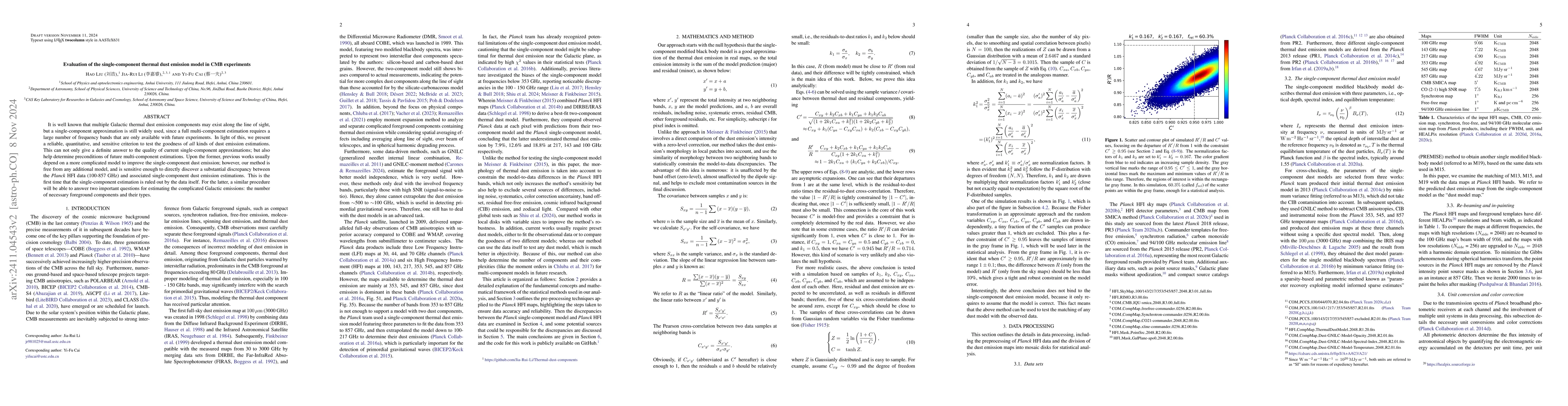 Thumbnail for Evaluation of the single-component thermal dust emission model in CMB
  experiments