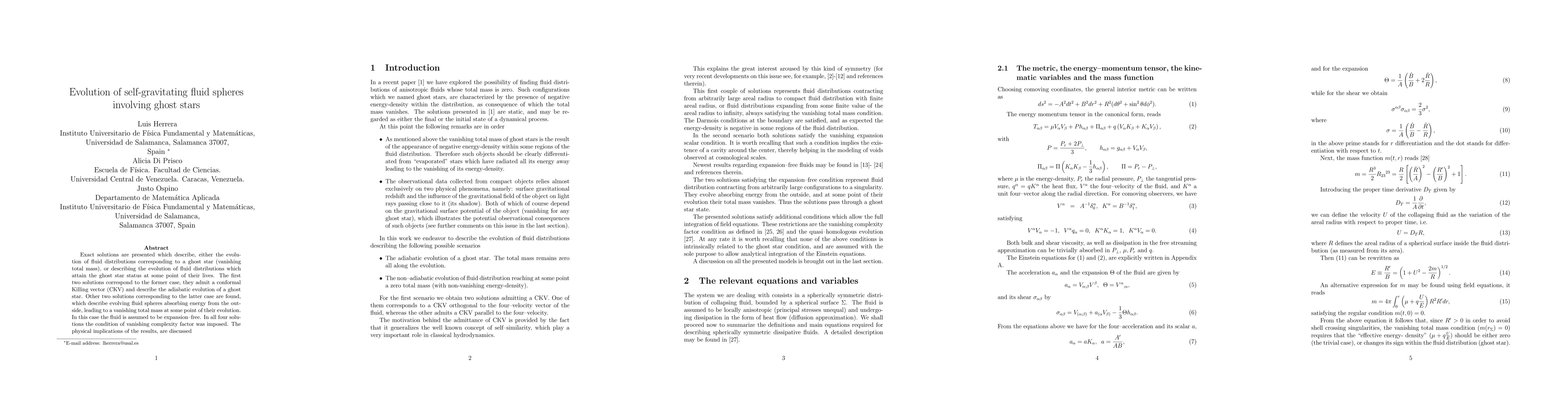 Thumbnail for Evolution of self-gravitating fluid spheres involving ghost stars