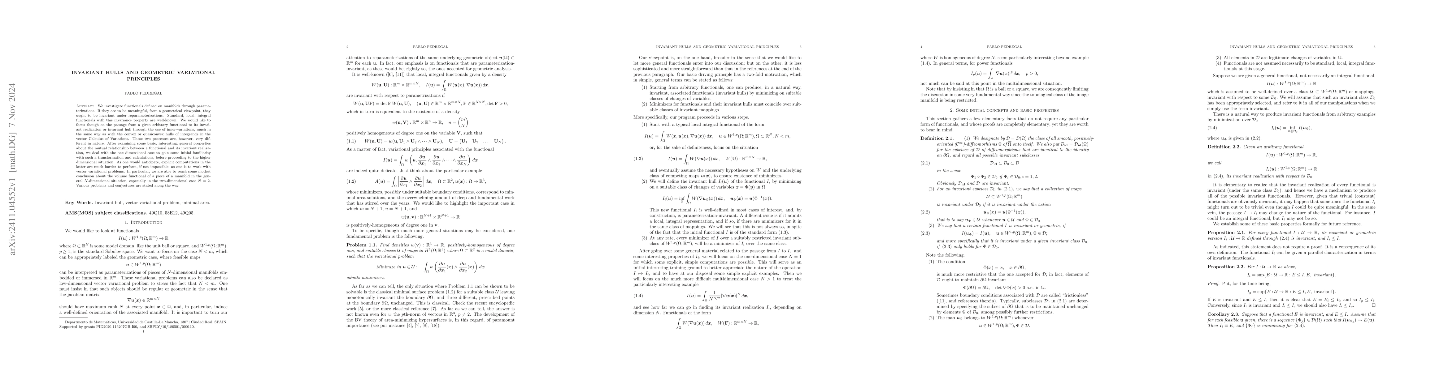 Thumbnail for Invariant Hulls and Geometric Variational Principles