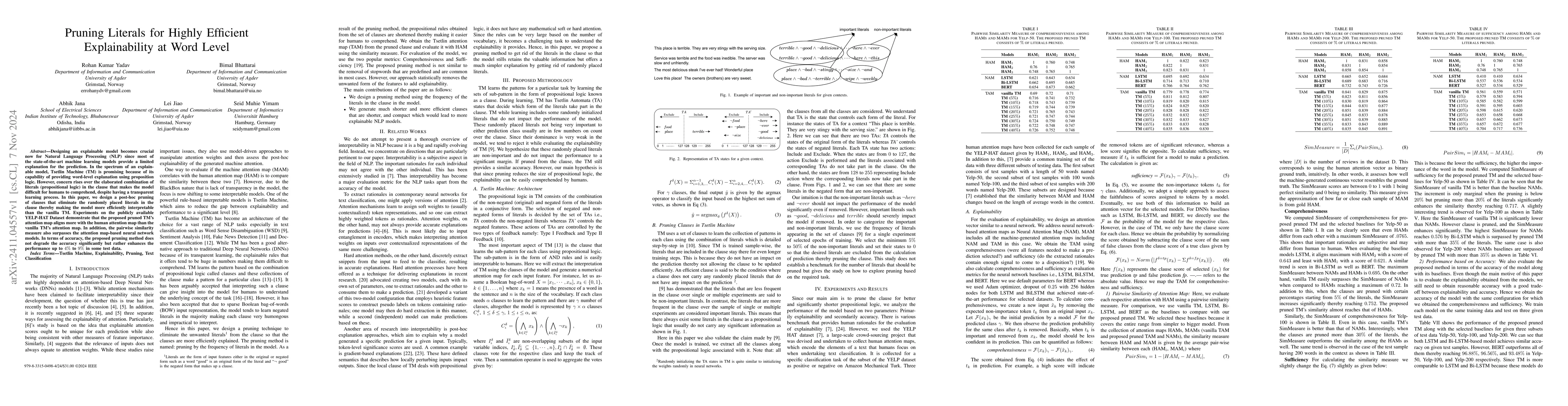 Thumbnail for Pruning Literals for Highly Efficient Explainability at Word Level