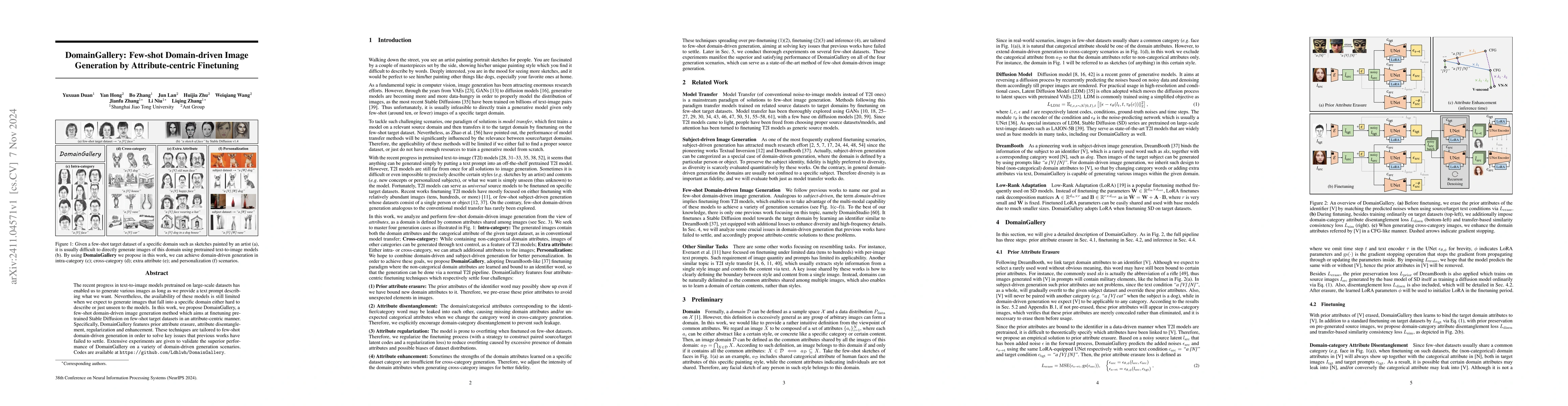 Thumbnail for DomainGallery: Few-shot Domain-driven Image Generation by
  Attribute-centric Finetuning