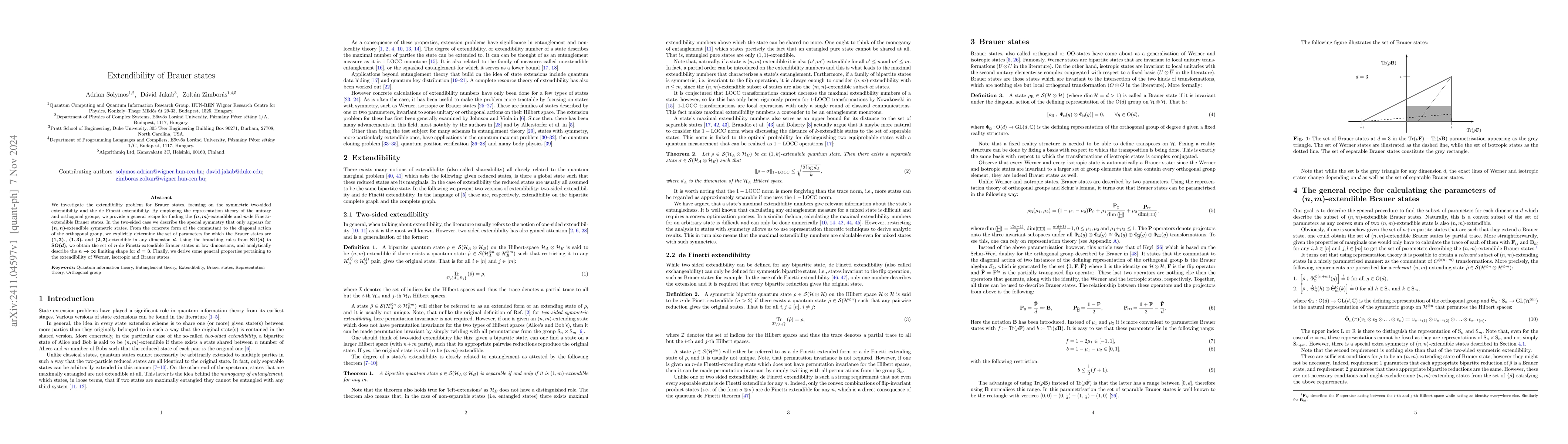 Thumbnail for Extendibility of Brauer states