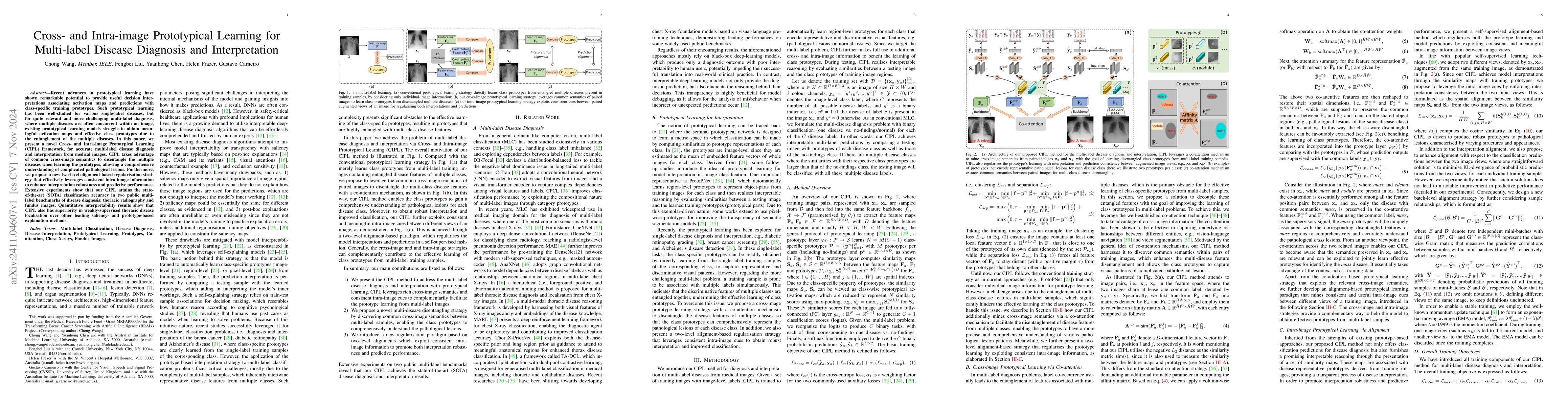 Thumbnail for Cross- and Intra-image Prototypical Learning for Multi-label Disease
  Diagnosis and Interpretation