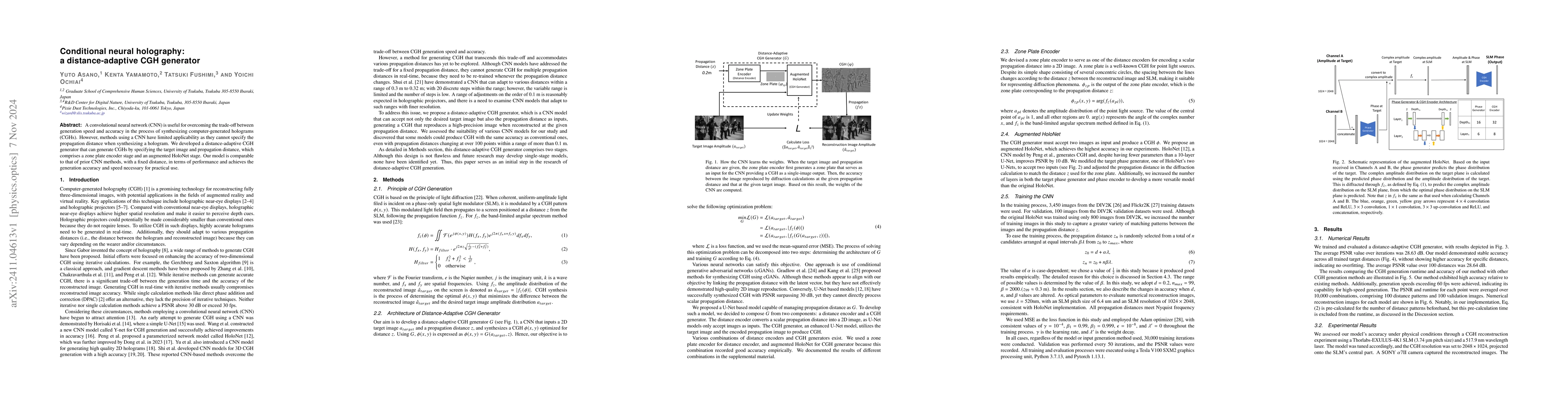 Thumbnail for Conditional neural holography: a distance-adaptive CGH generator