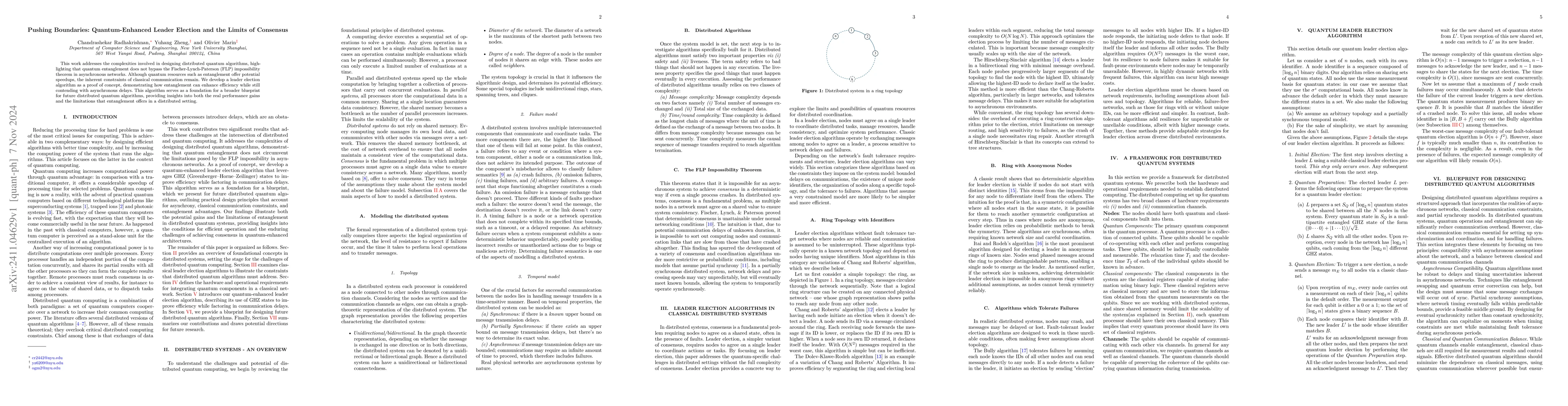 Thumbnail for Pushing Boundaries: Quantum-Enhanced Leader Election and the Limits of
  Consensus