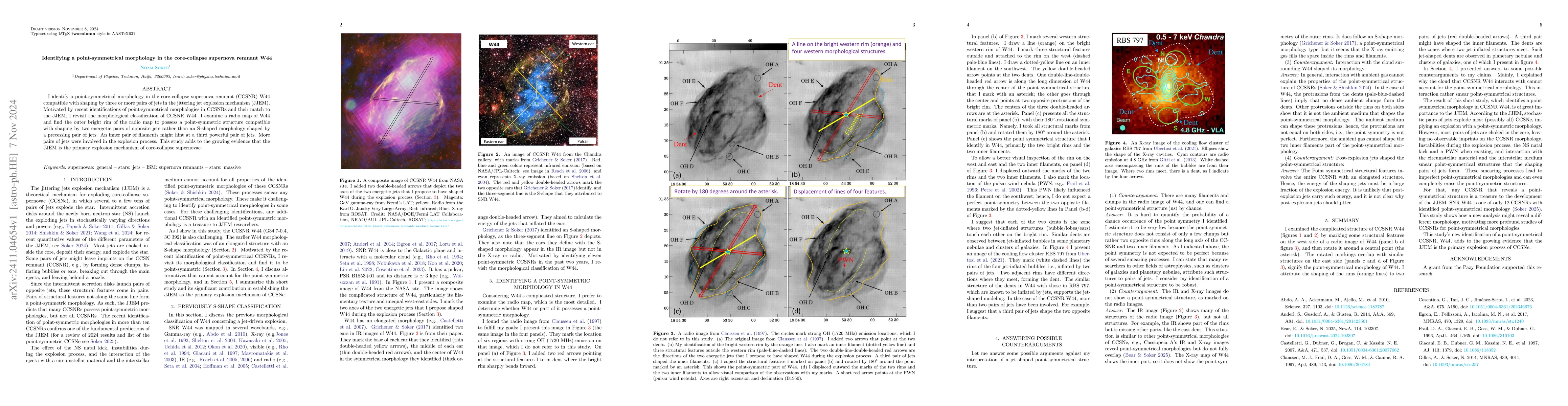 Thumbnail for Identifying a point-symmetrical morphology in the core-collapse
  supernova remnant W44
