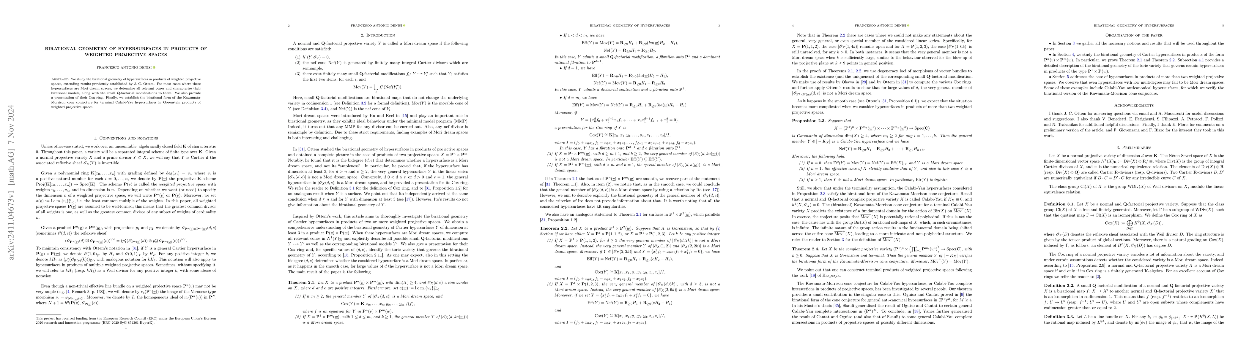 Thumbnail for Birational geometry of hypersurfaces in products of weighted projective
  spaces