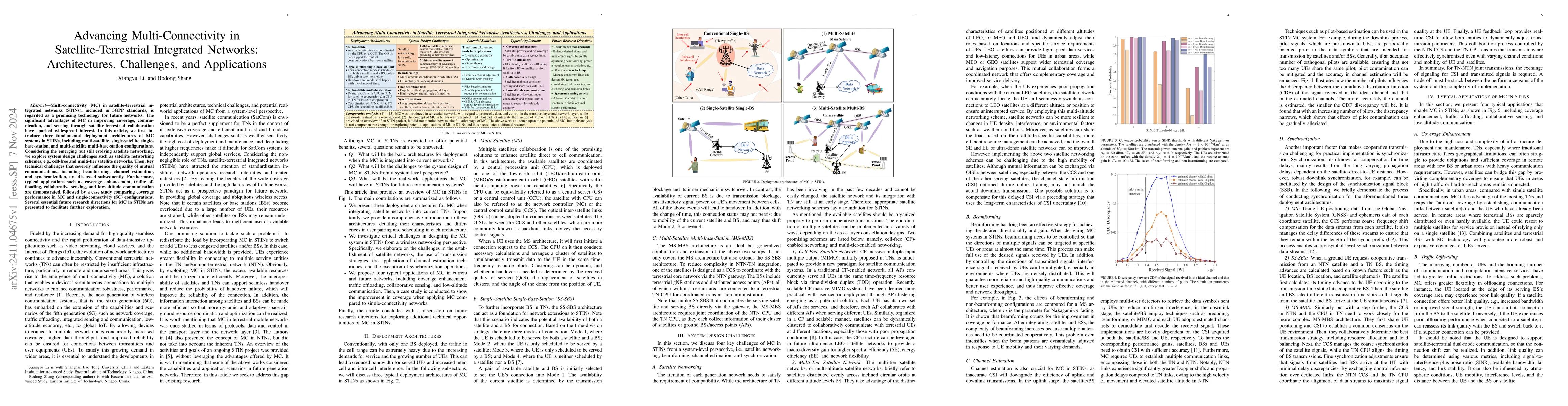 Thumbnail for Advancing Multi-Connectivity in Satellite-Terrestrial Integrated
  Networks: Architectures, Challenges, and Applications
