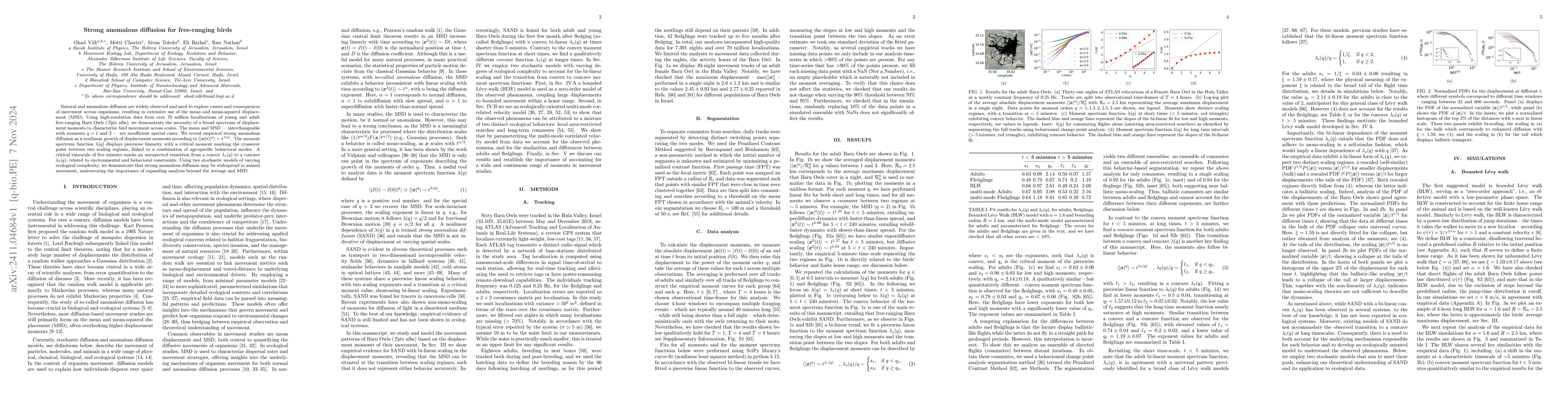 Thumbnail for Strong anomalous diffusion for free-ranging birds