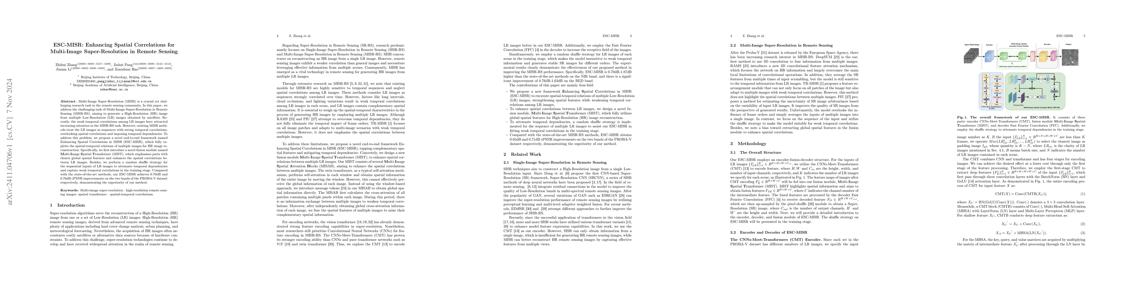 Thumbnail for ESC-MISR: Enhancing Spatial Correlations for Multi-Image
  Super-Resolution in Remote Sensing
