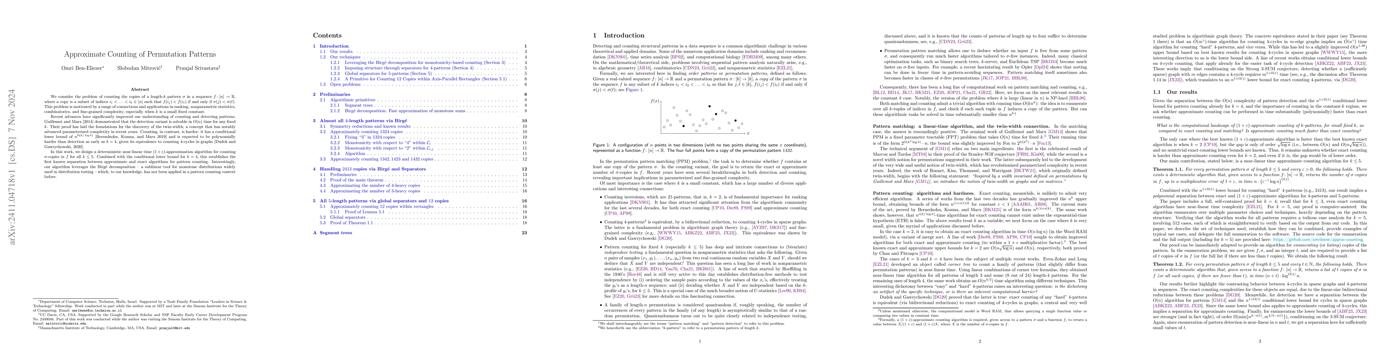 Thumbnail for Approximate counting of permutation patterns