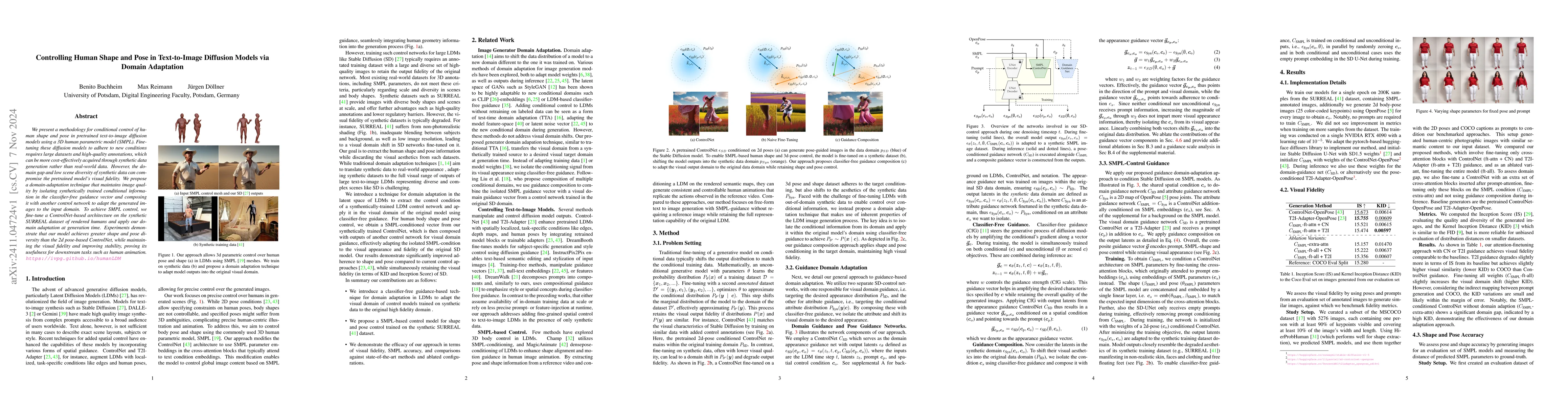 Thumbnail for Controlling Human Shape and Pose in Text-to-Image Diffusion Models via
  Domain Adaptation