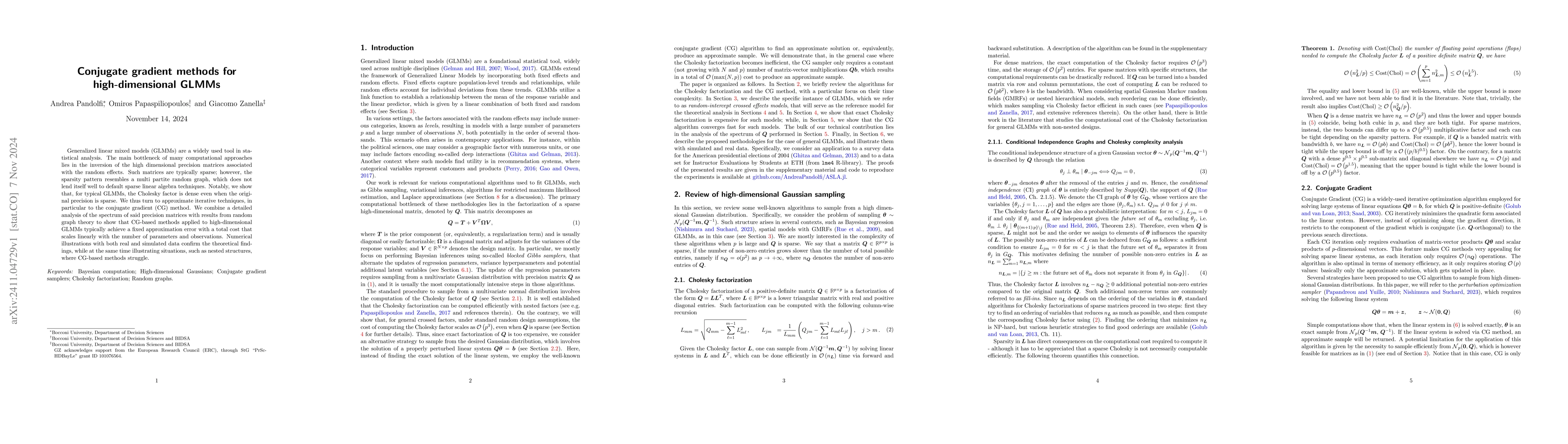 Thumbnail for Conjugate gradient methods for high-dimensional GLMMs