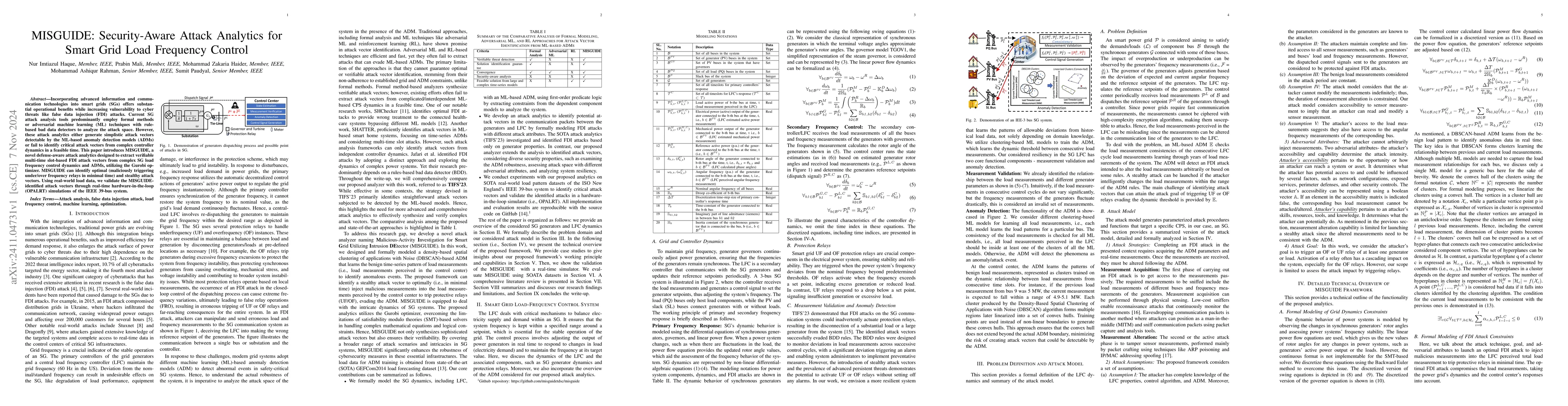 Thumbnail for MISGUIDE: Security-Aware Attack Analytics for Smart Grid Load Frequency
  Control