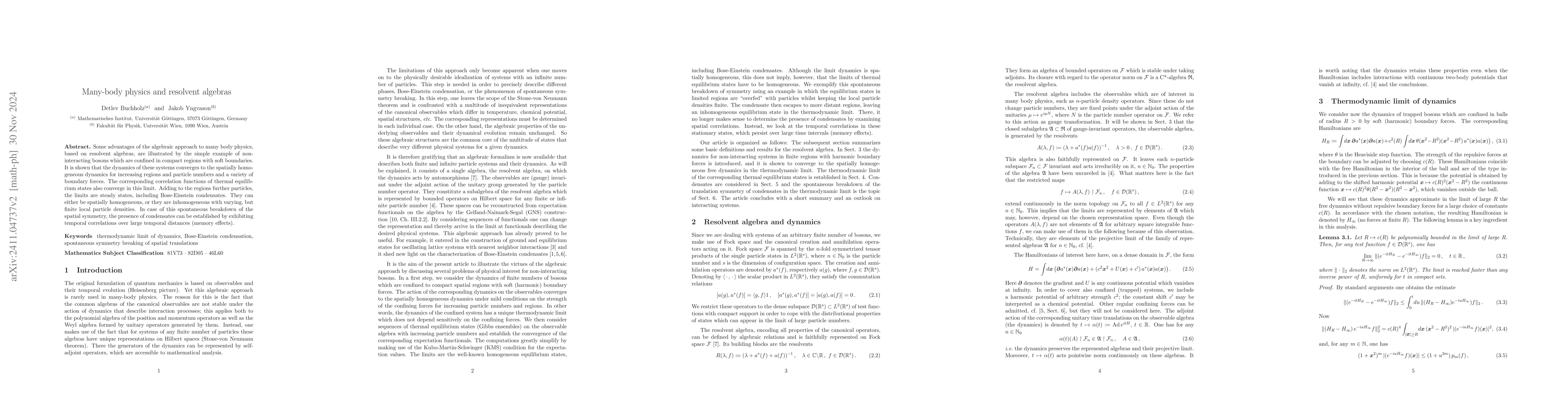 Thumbnail for Many-body physics and resolvent algebras