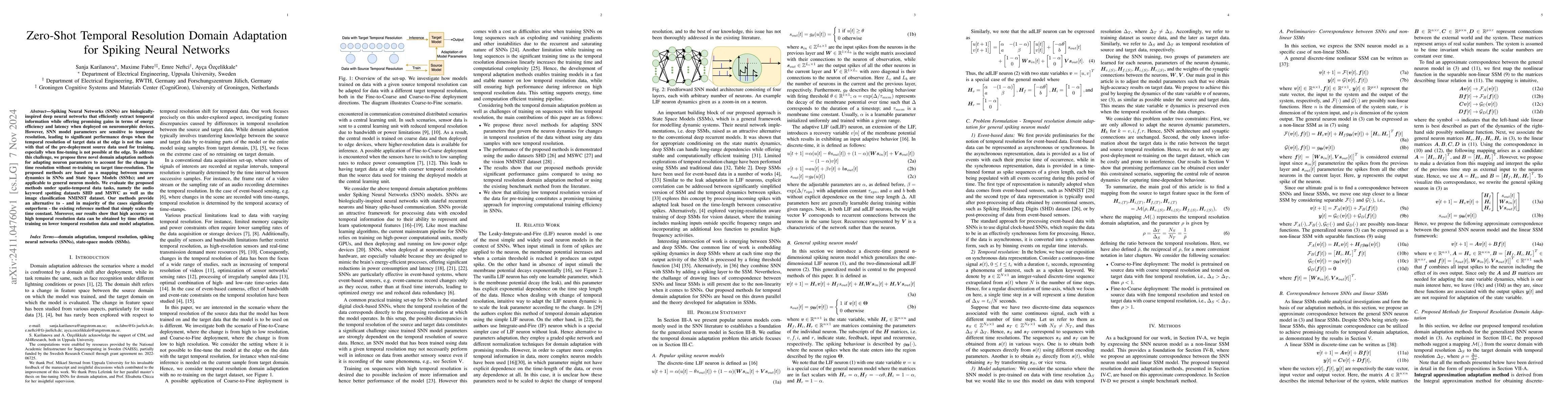 Thumbnail for Zero-Shot Temporal Resolution Domain Adaptation for Spiking Neural
  Networks