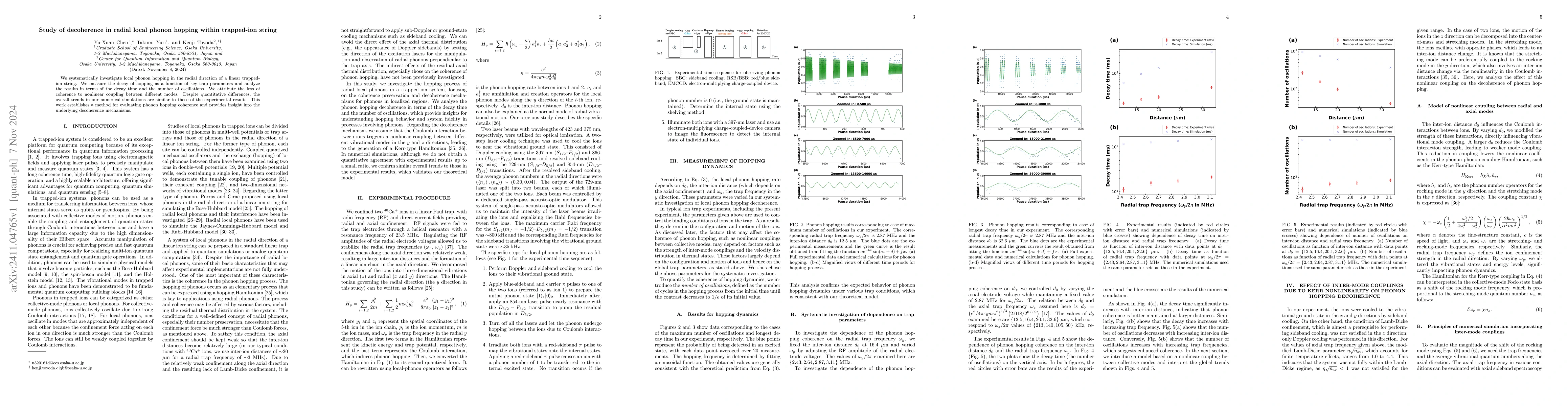 Thumbnail for Study of decoherence in radial local phonon hopping within trapped-ion
  string
