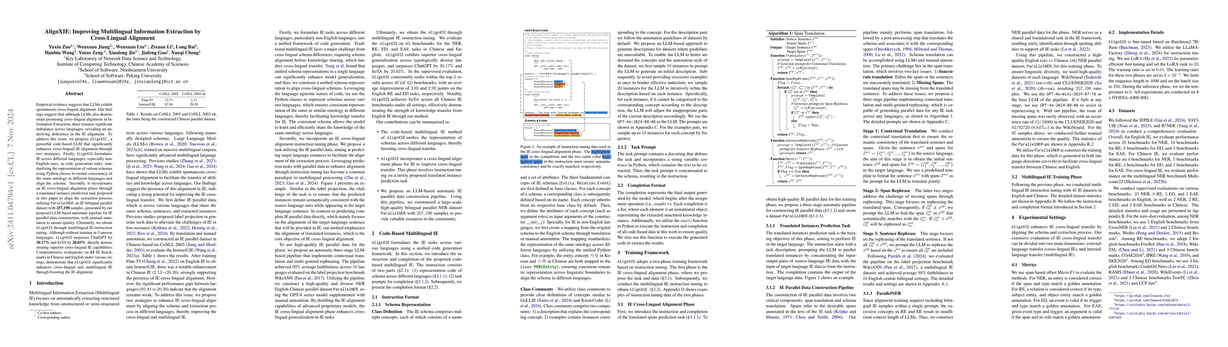 Thumbnail for AlignXIE: Improving Multilingual Information Extraction by Cross-Lingual
  Alignment